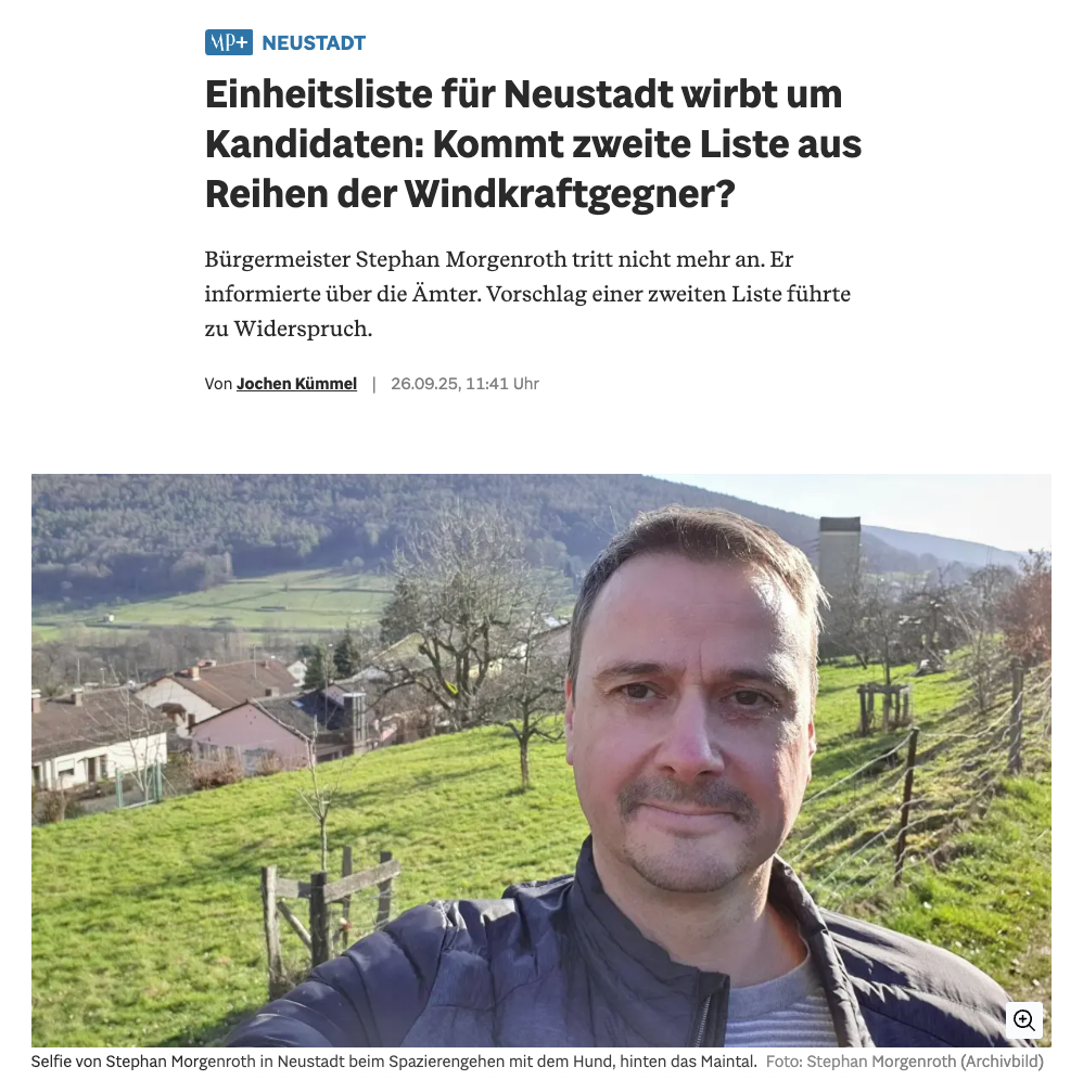 Screenshot Mainpost vom 25.09.2025